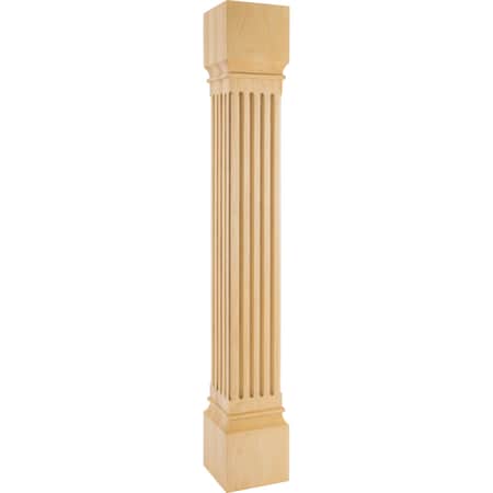Hardware Resources 6" Wx6"Dx42"H White Birch Fluted Post P27-6-42-WB